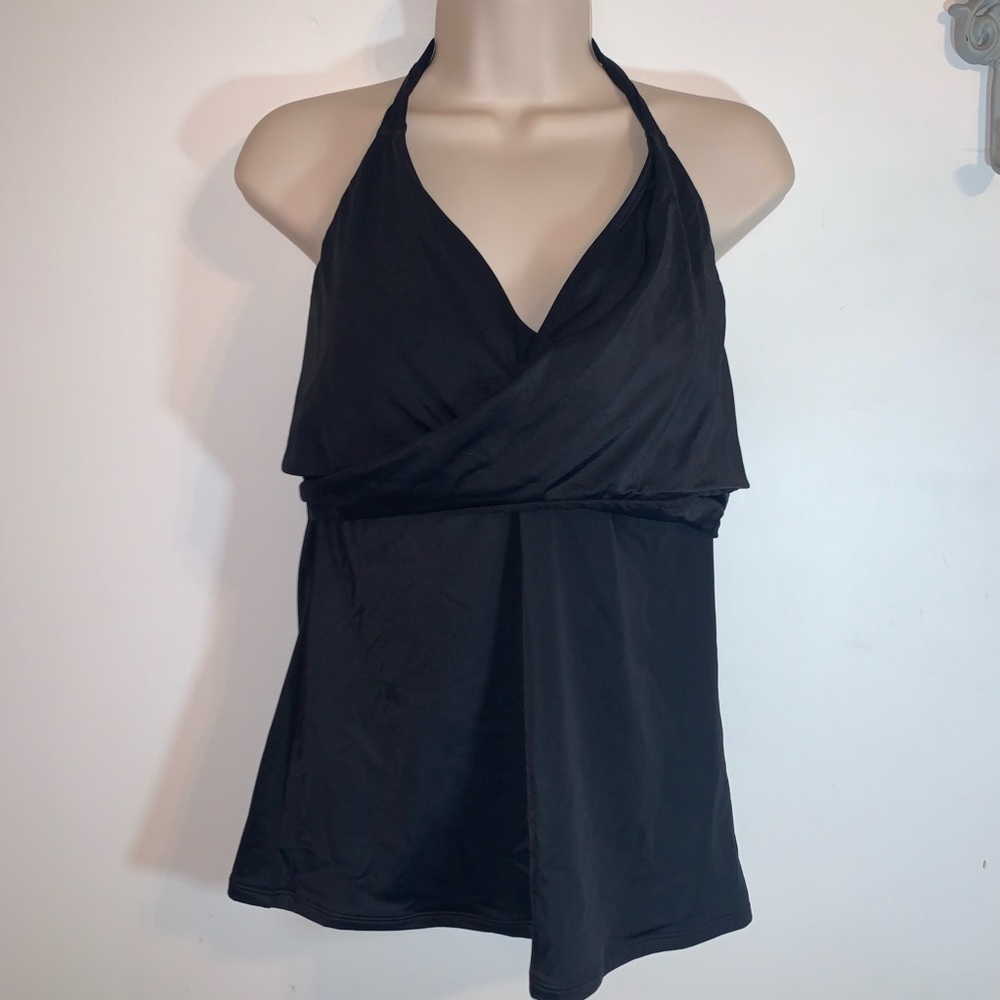 Athleta Bra Cup Wrap Tankini Black NWT